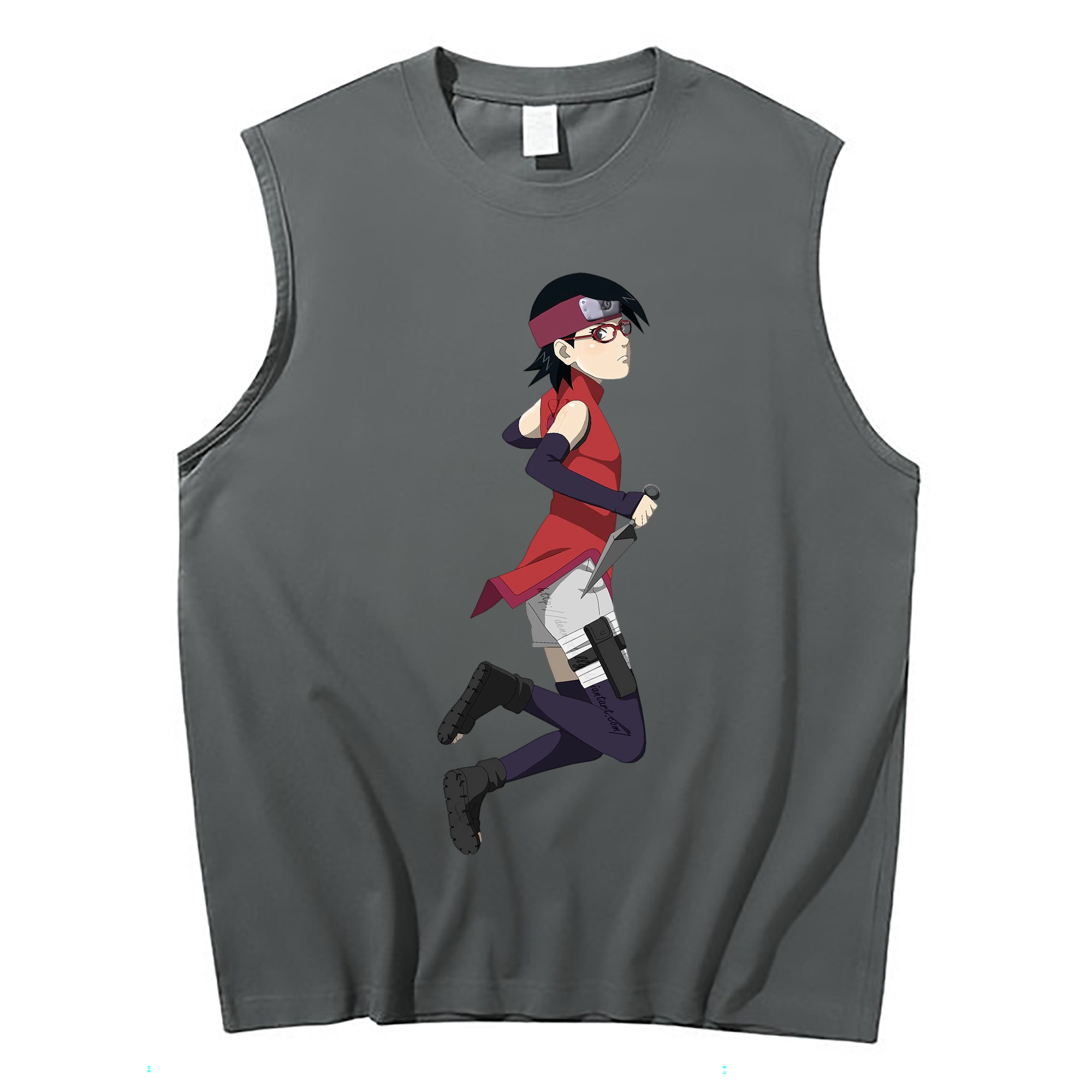 （画像用） NARUTO -ナルト- うちは サラダ Uchiha Sarada コットン100％タンクトップ（フロントプリント）